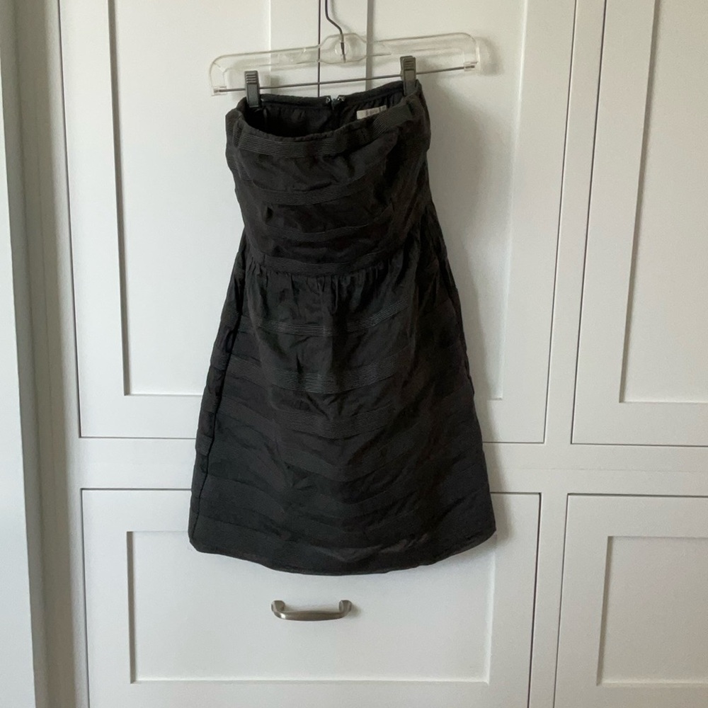 J. Crew Dark Gray Strapless Sheath Cocktail Dress